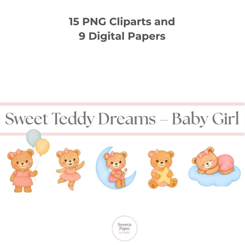 Cliparts Sweet Girl Teddy Bear Dreams