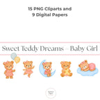 Cliparts Sweet Girl Teddy Bear Dreams