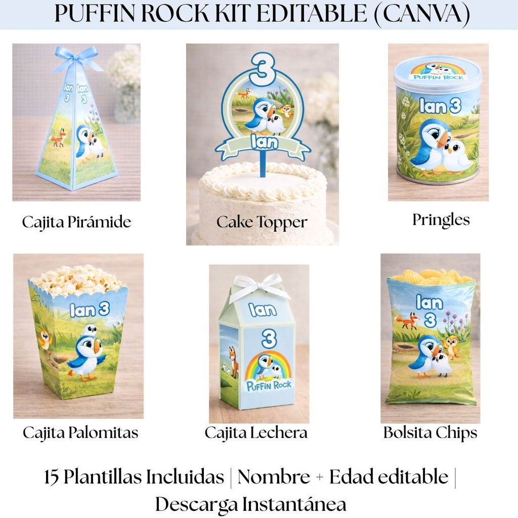 Kit Editable de Canva Puffin Rock
