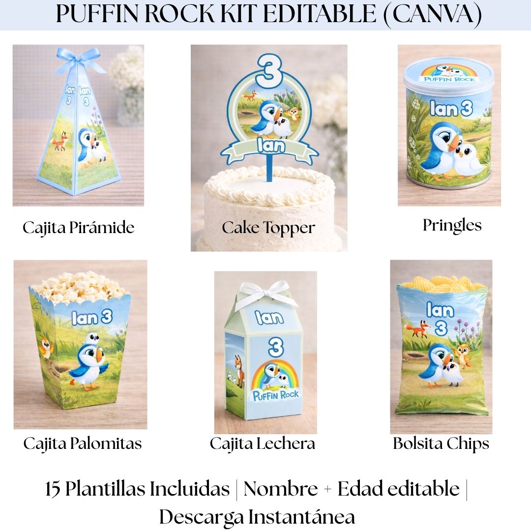 Kit Editable de Canva Puffin Rock