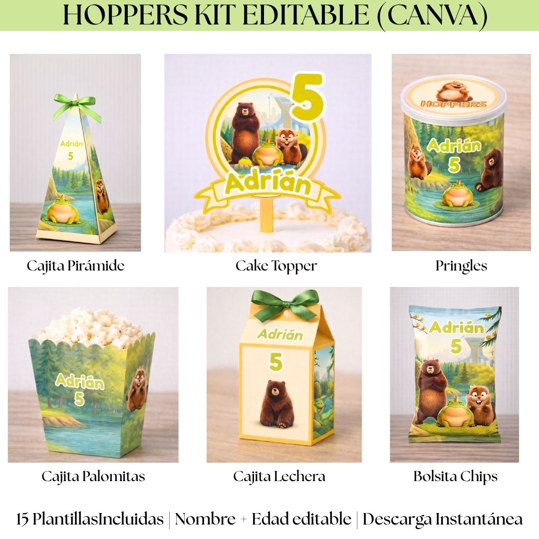 Hoppers Kit Editable en Canva