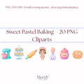 Sweet Pastel Baking Clipart Bundle | 20 PNG Transparent | Cake Cupcake Bakery Instant Download