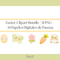 Easter Clipart Bundle | 31 PNG + 14 Digital Papers | Spring Pastel Easter Instant Download