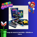 Juego de memoria Mario Galaxy editable en Canva