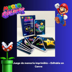 Juego de memoria Mario Galaxy editable en Canva