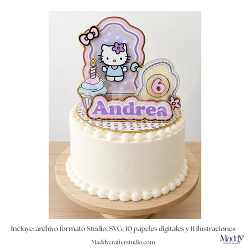 Editable Stage Cake Topper | SVG + Silhouette Studio + 11 PNG + 10 Digital Papers