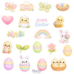Easter Clipart Bundle | 31 PNG + 14 Digital Papers | Spring Pastel Easter Instant Download
