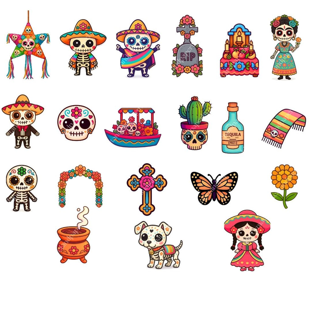 Cliparts - Kawaii day of the dead bundle