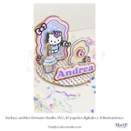 Cake Topper Escenario Editable | SVG + Silhouette Studio + 11 PNG + 10 Papeles Digitales