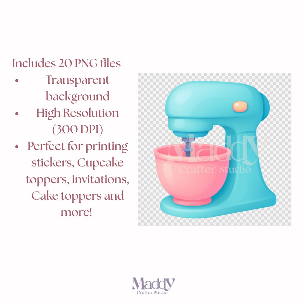 Sweet Pastel Baking Clipart Bundle | 20 PNG Transparent | Cake Cupcake Bakery Instant Download