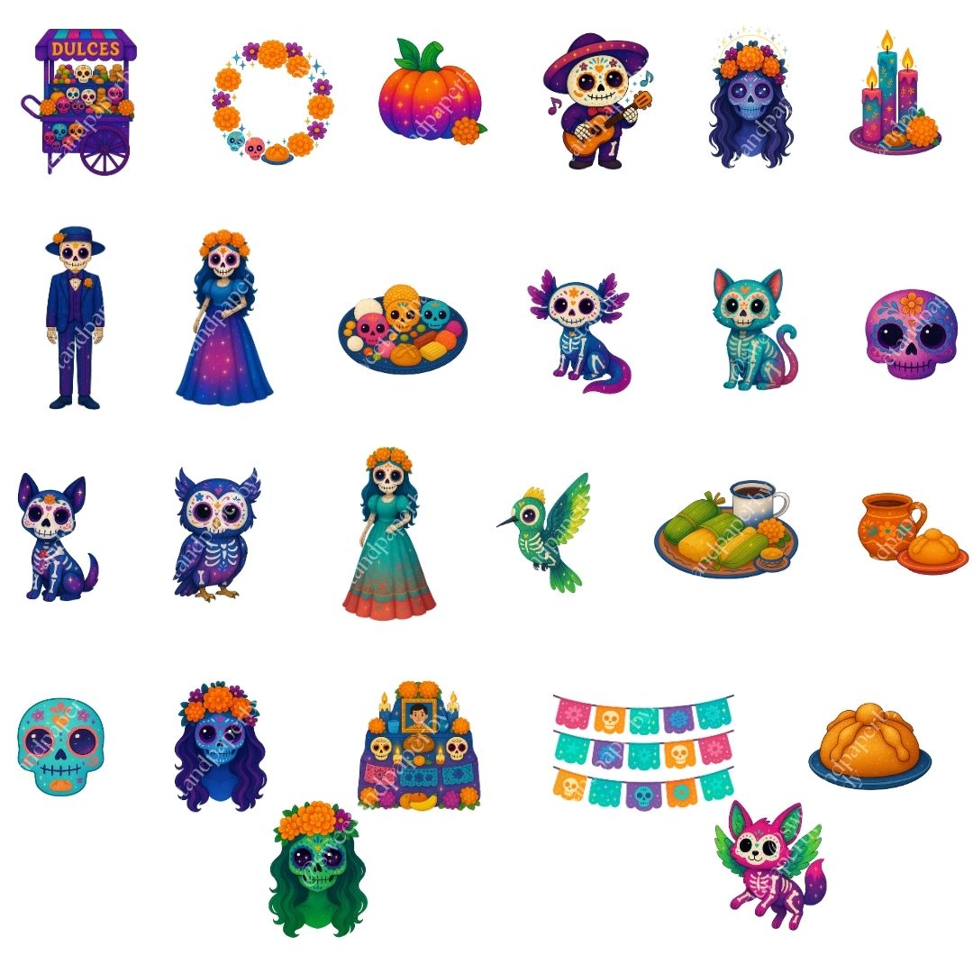 Cliparts - Kawaii day of the dead bundle