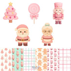 Pink Christmas Clipart Bundle | 13 PNG + 6 Digital Papers | Pastel Feminine Holiday Instant Download