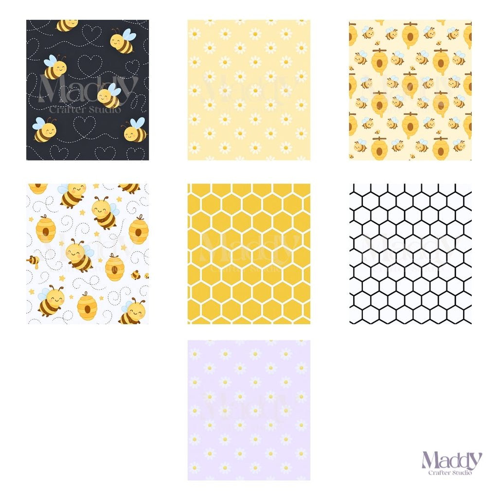 Baby Bee Clipart Bundle | 18 PNG + 7 Digital Papers | Instant Download, Transparent Background