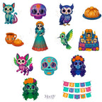 Day of the Dead Clipart Bundle | 25 PNG 300 DPI | Sugar Skulls Mexican Elements Instant Download