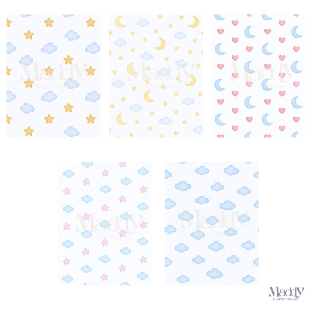 Teddy Bear Dreams Girl Clipart Bundle | 15 PNG + 9 Digital Papers | Baby Shower Instant Download