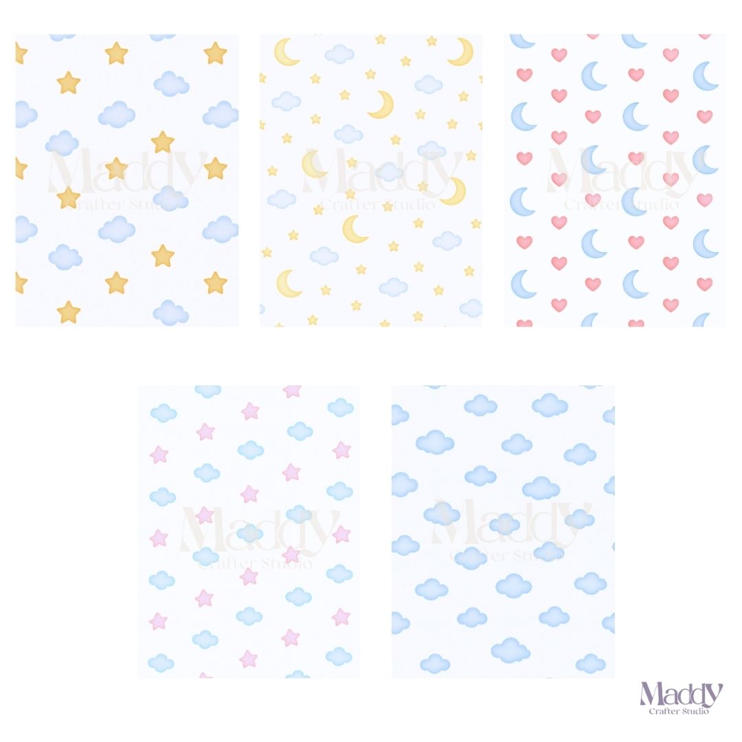 Teddy Bear Dreams Girl Clipart Bundle | 15 PNG + 9 Digital Papers | Baby Shower Instant Download