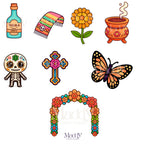 Cute Day of the Dead Clipart Bundle | 20 Kawaii PNG Transparent | Mexican Halloween Instant Download