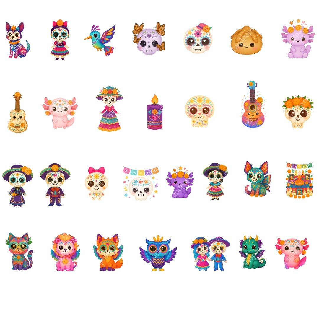 Cliparts - Kawaii day of the dead bundle