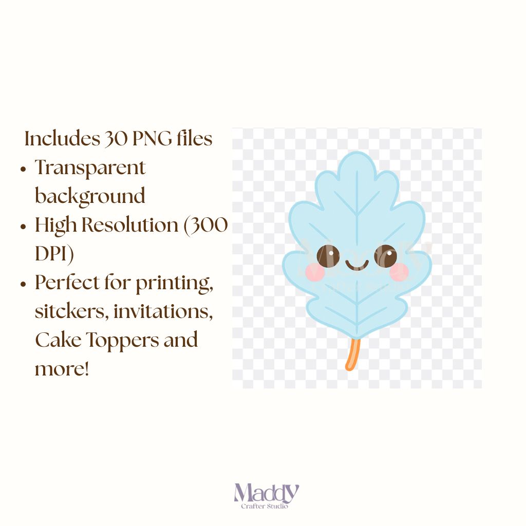 Kawaii Autumn Fall Clipart Bundle | 30 PNG Transparent Background | Cozy Season Instant Download