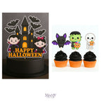 Kawaii Halloween Clipart Bundle | 20 PNG + 11 Digital Papers | Spooky Cute Instant Download