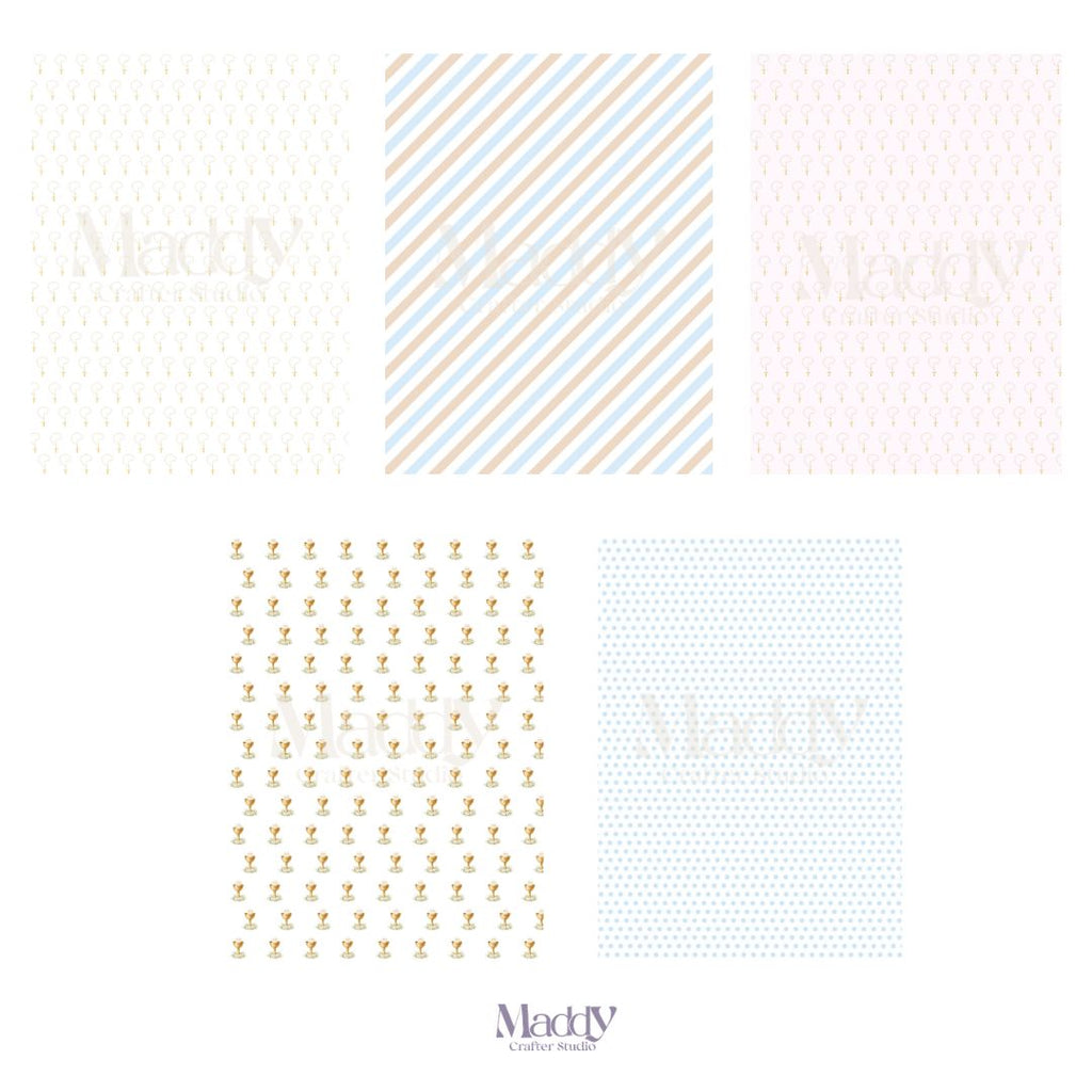 First Communion Girl Clipart Bundle | 22 PNG + 10 Digital Papers | Religious Catholic Instant Download