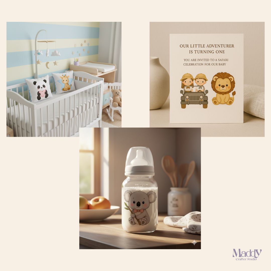 Safari Baby Clipart Bundle | 30 PNG Transparent Background | Jungle Animals Instant Download